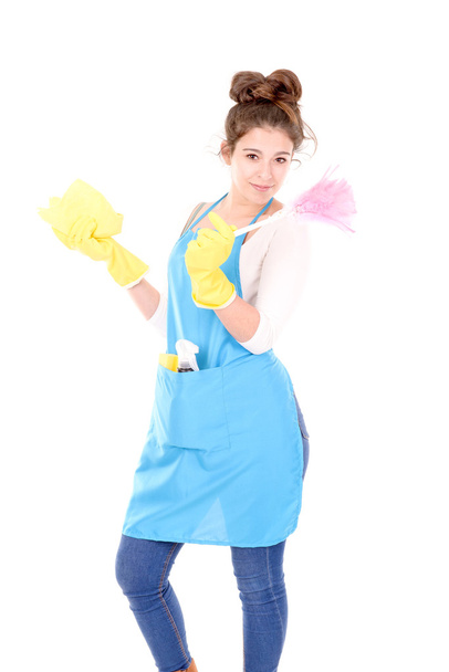 Beautiful cleaning lady - Photo, Image
