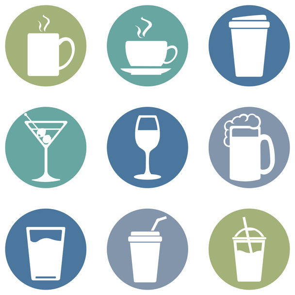 Set of Drinks Icons - Vector, Image