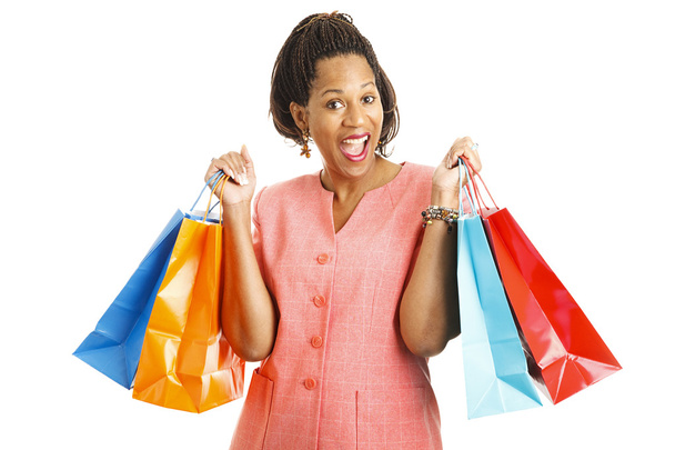 Happy Shopper with Bargains - Zdjęcie, obraz