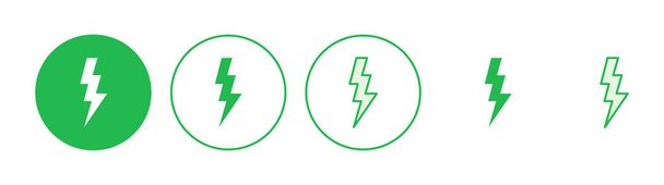 Conjunto de iconos Lightning. vector icono eléctrico. icono de poder. señal de energía - Vector, imagen
