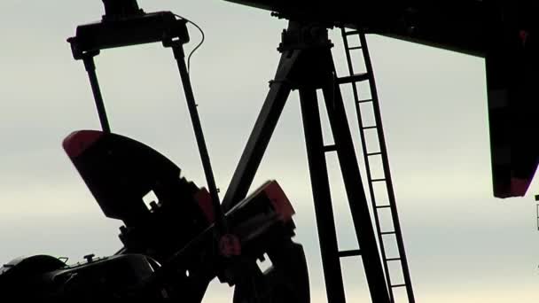 Jednostka pompująca powierzchnie pracująca na polu naftowym w Patagonii w Argentynie. Rozdzielczość 4K. - Materiał filmowy, wideo