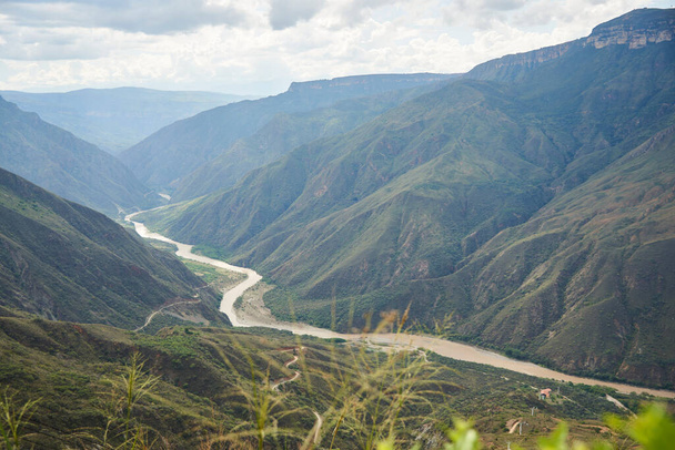 Chicamocha Canyon, mountain landscape of the Colombian Andes, in Santander, Colombia. - Photo, Image