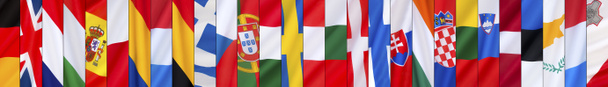 The 28 Flags of the European Union - Page header - Photo, Image