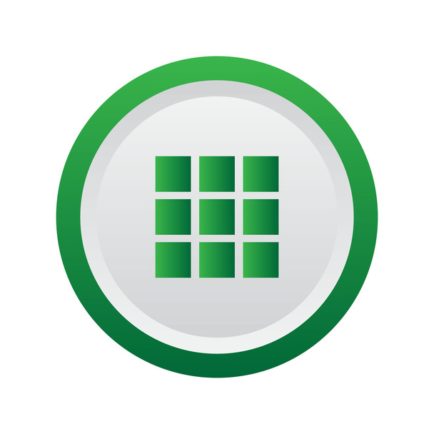 Thumbnails Gittersymbol. Symbol für die Option Galerieansicht. grüne Taste - Vektor, Bild