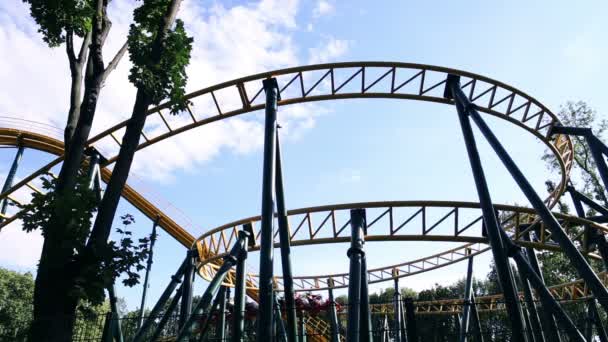 The amusement park roller coaster - Footage, Video