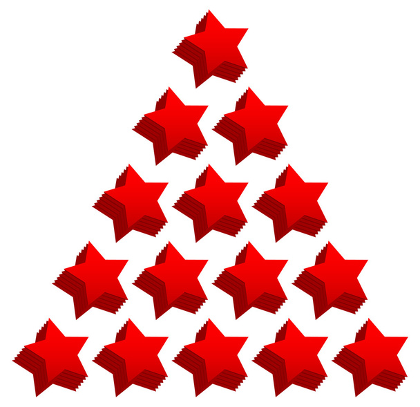 Czerwony trójkąt gwiazda kompozycja - Wektor, obraz