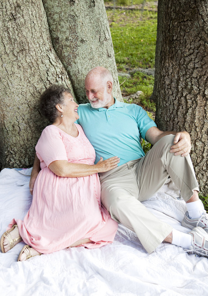 年配のカップル - ロマンチックな日付 - 写真・画像