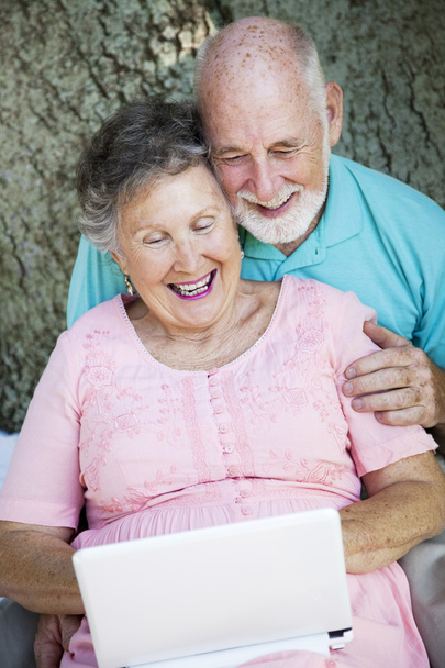 Seniors Connect with Netbook - Fotoğraf, Görsel