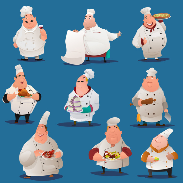 Chef-kok tekens - Vector, afbeelding