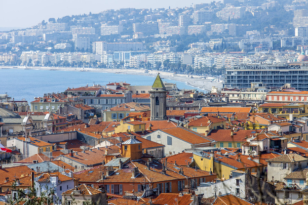 Nice, France, on March 13, 2015. The top view on the old city from Shatto's hill - Foto, Imagen