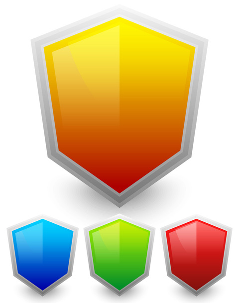 Colorful shields icons set - Vector, Image