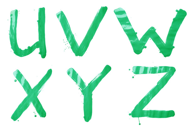 U, V, W, X, Y, Z letter character set - Фото, изображение
