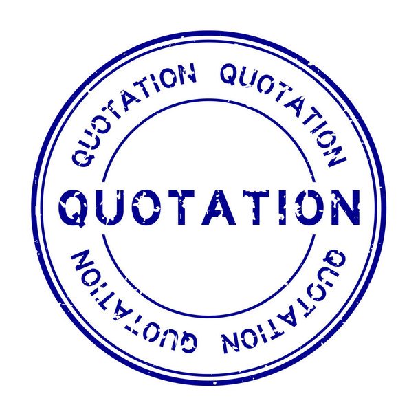 Grunge blau Zitat Wort runde Gummidichtung Stempel auf weißem Hintergrund - Vektor, Bild