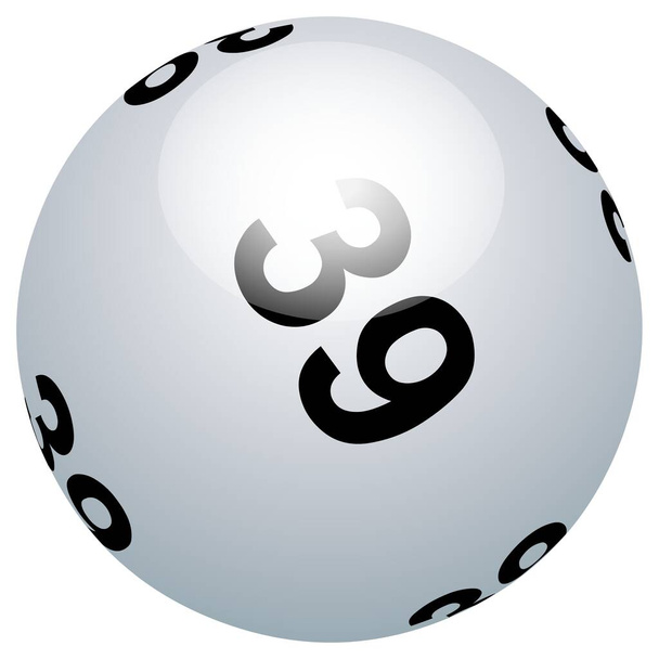 Witte lotto bal nummer 39 op witte achtergrond - Foto, afbeelding