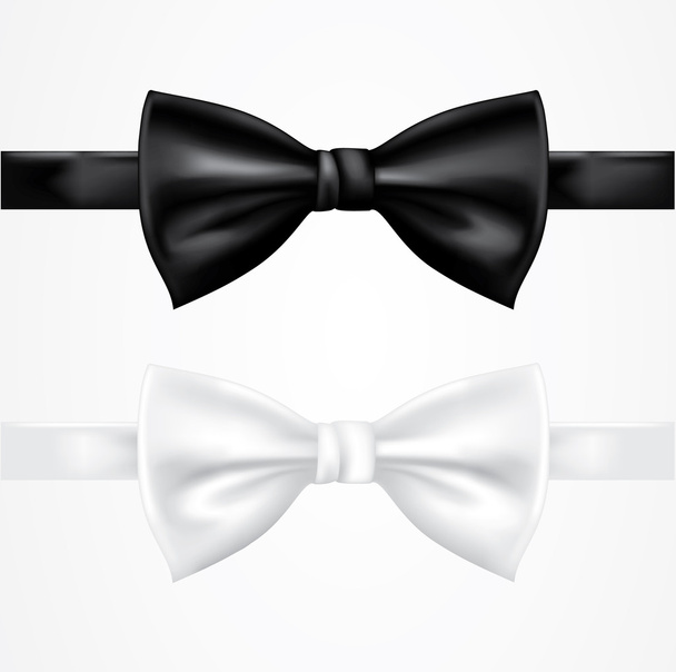 Corbata de lazo blanco y negro
 - Vector, imagen