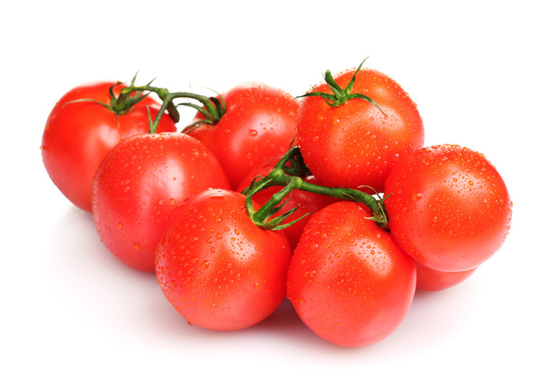 Ripe red tomatoes isolated on white - Foto, Bild