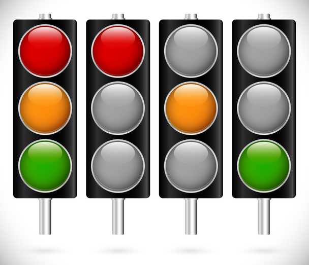 Traffic lamps  icons - Vector, Imagen
