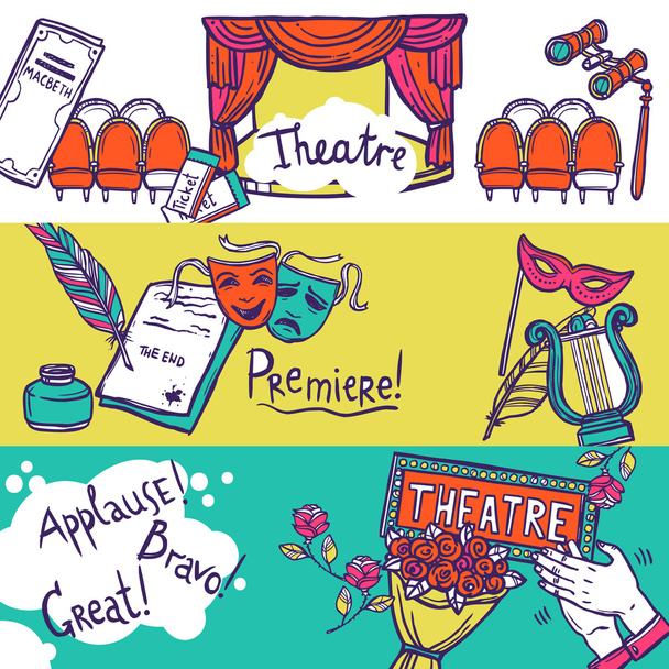 Theatre Banner Set - Vector, Image
