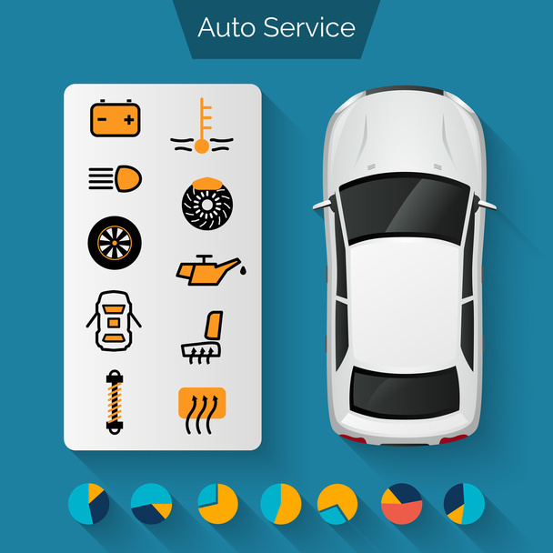 Auto Service Infographics - Vector, Image