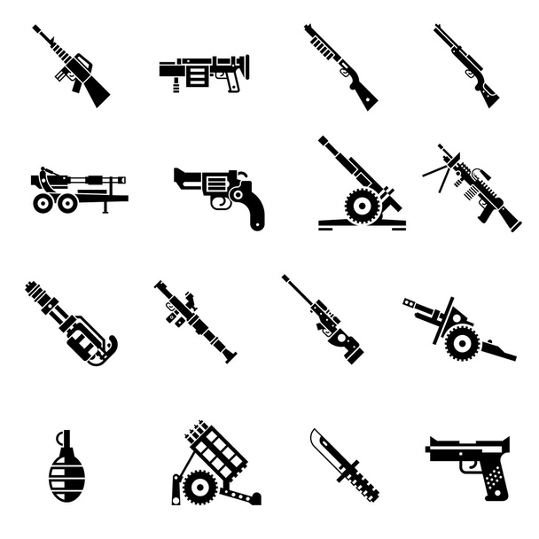Waffensymbole schwarz - Vektor, Bild