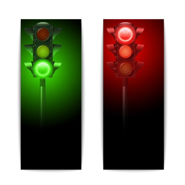 Traffic Lights Banners - Vector, Image