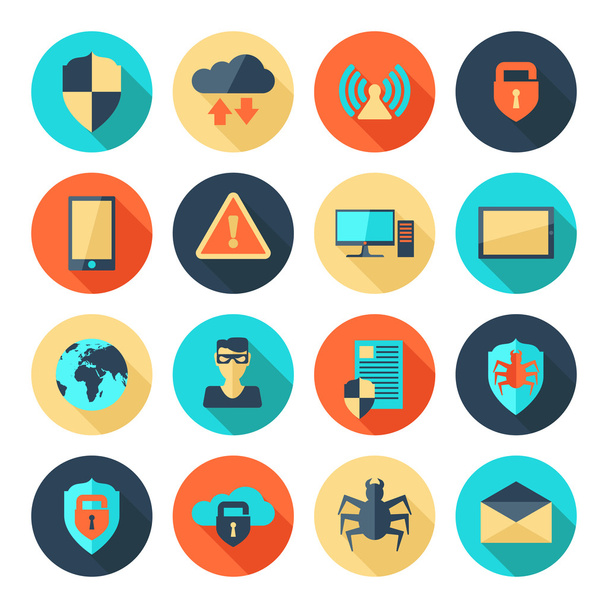 Iconos de seguridad de red
 - Vector, imagen