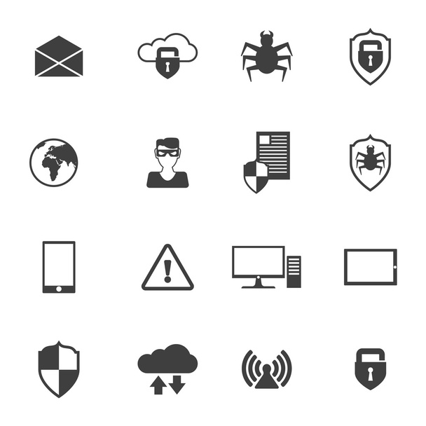 Bezpečnostní ikony sítě - Vektor, obrázek
