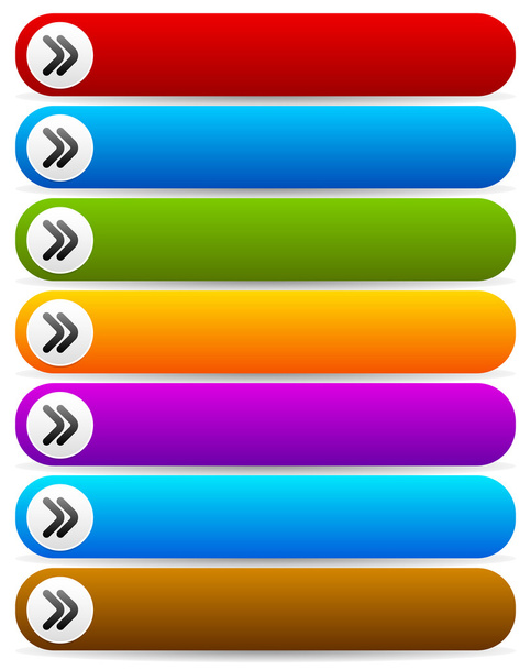 Colorful button templates with arrows - Vektor, Bild