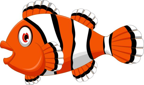 Roztomilý klaun ryby karikatura - Vektor, obrázek