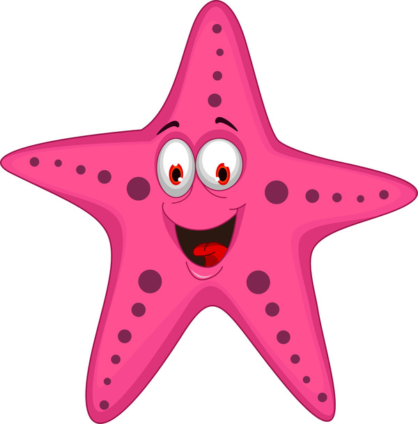 Funny cartoon starfish - Vector, Image