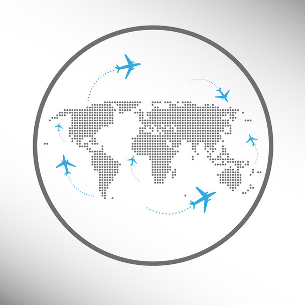 Путешествие по миру воздушного транспорта
 - Вектор,изображение