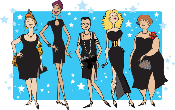 Black dress party - Vector, Image