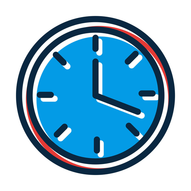 Tlustá čára s kulatými hodinami Plné tmavé barvy Ikony pro osobní a komerční použití - Vektor, obrázek