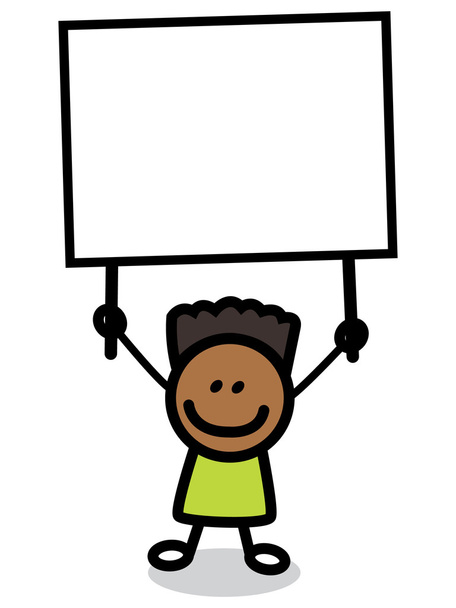 Ilustracja dziecko z kreskówki transparent - Wektor, obraz