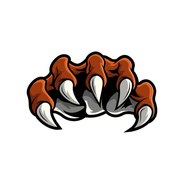 タイガー爪esportマスコットのロゴデザイン - ベクター画像