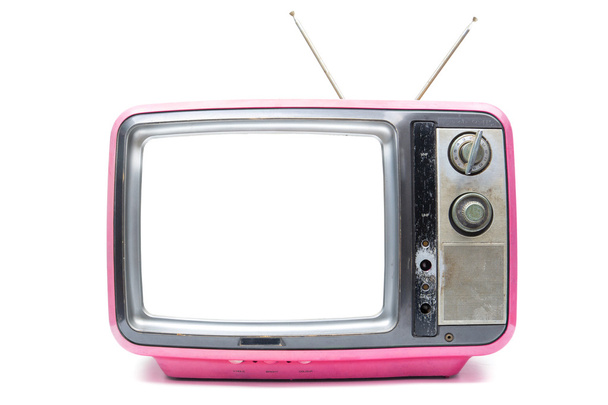 Rosa Vintage TV su sfondo bianco
 - Foto, immagini