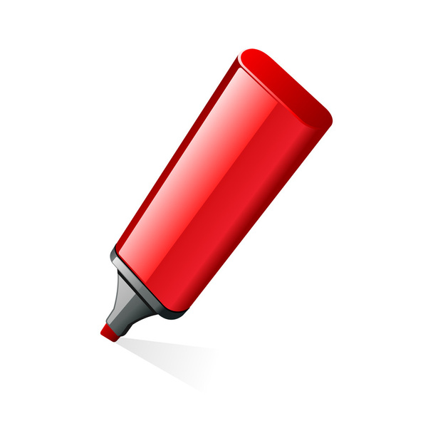 Red highlighter pen - Vettoriali, immagini