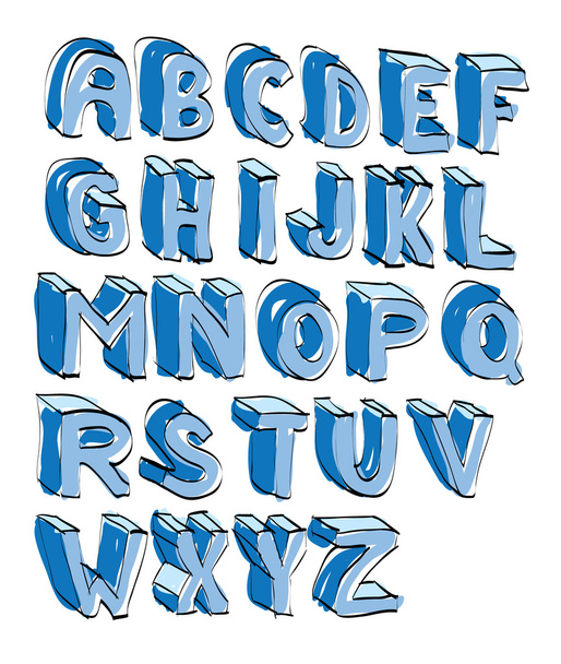 Cartoon alphabet - Вектор,изображение