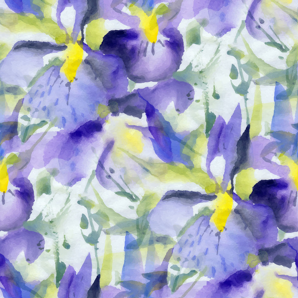 Saumaton kuvio akvarelli kukkia - Vektori, kuva