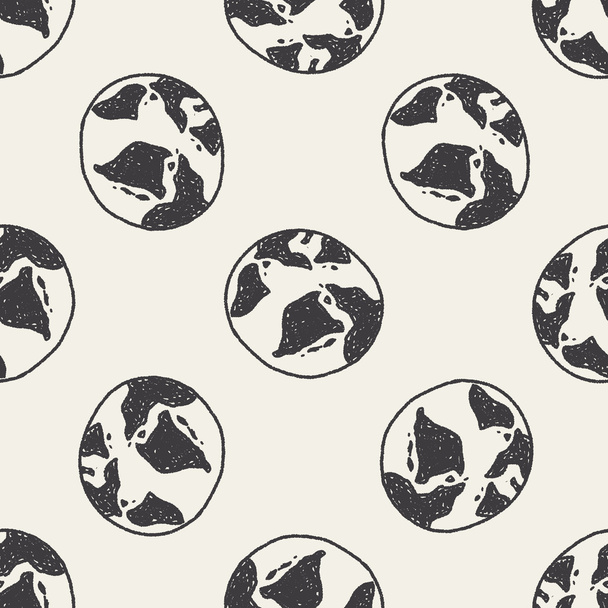 Doodle Earth seamless pattern background - Vektor, kép