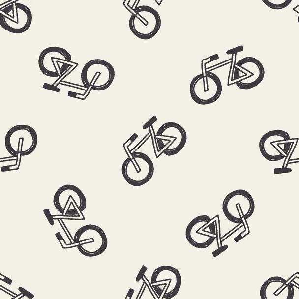Doodle Bicycle seamless pattern background - Vektör, Görsel