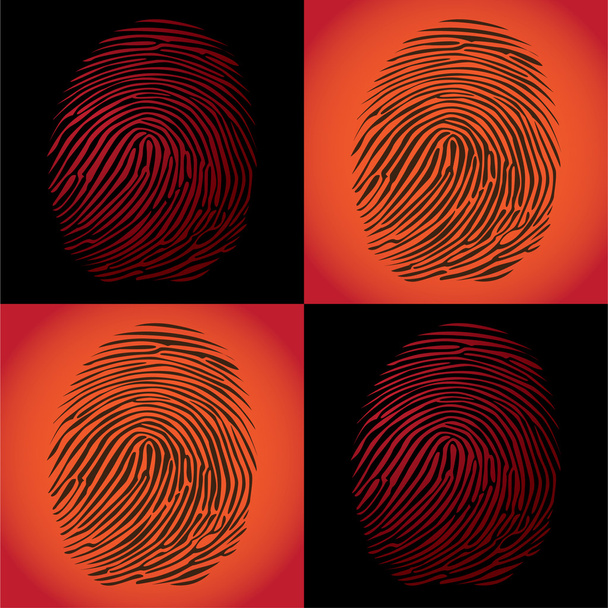 4 つの指紋 - ベクター画像