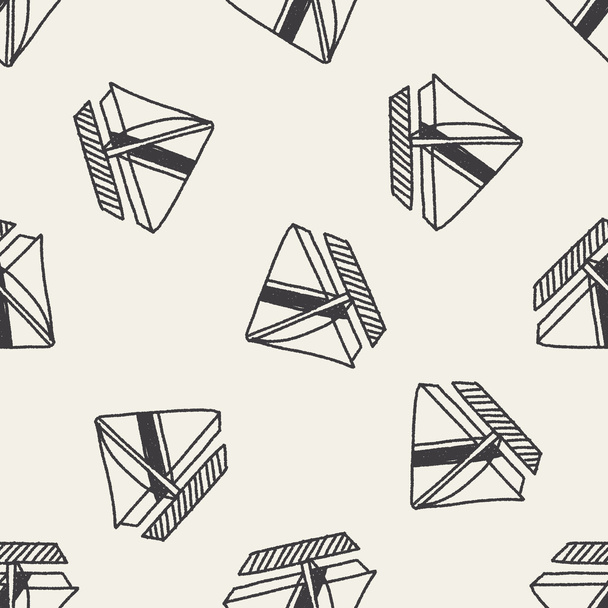 Doodle Sailboat seamless pattern background - Vektor, obrázek