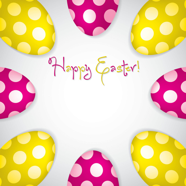 Circle of Easter eggs border in vector format. - Vector, Imagen