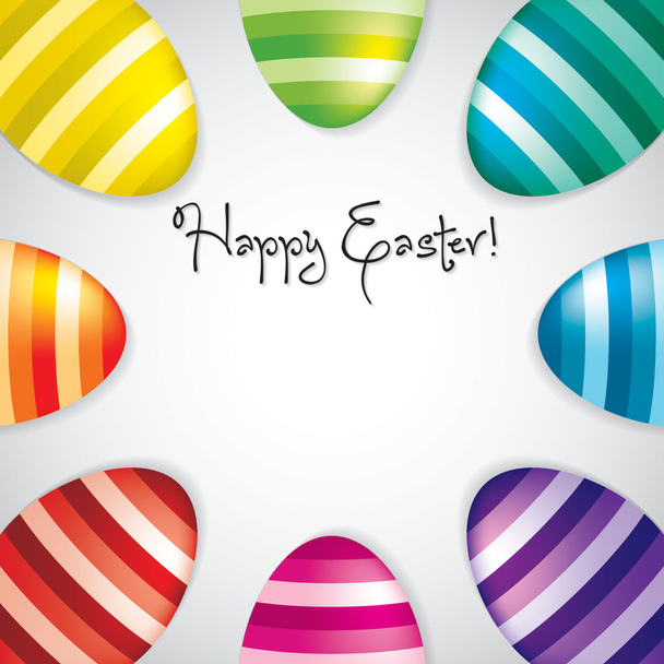 Circle of Easter eggs border in vector format. - Vektör, Görsel