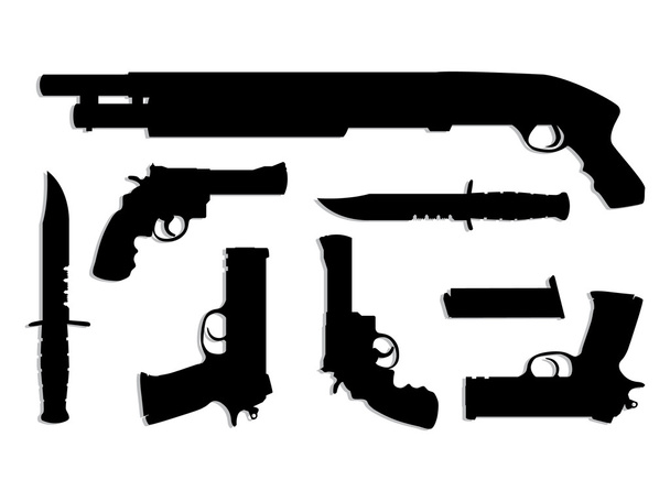 Sziluettjét guns - Vektor, kép