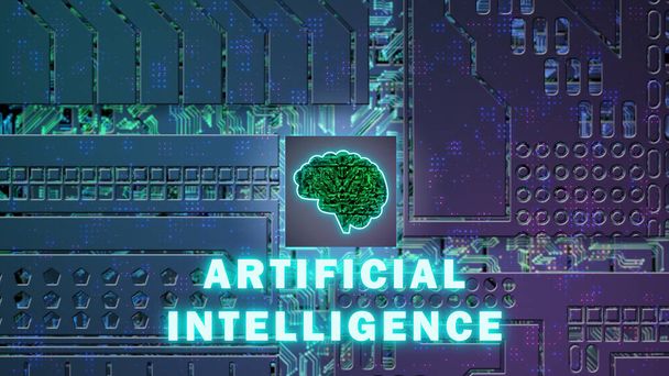 deep learning, machine learning, data science, analysis and processing power of artificial intelligence background with brain chipset icon - Photo, Image