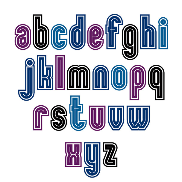 Binary striped distinct font - Vektor, Bild