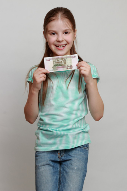 Kid and cash - Foto, Imagen