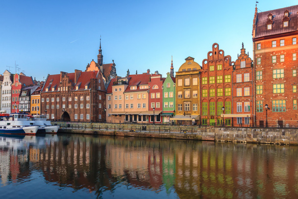 View across the river on old town of Gdansk - Photo, Image
